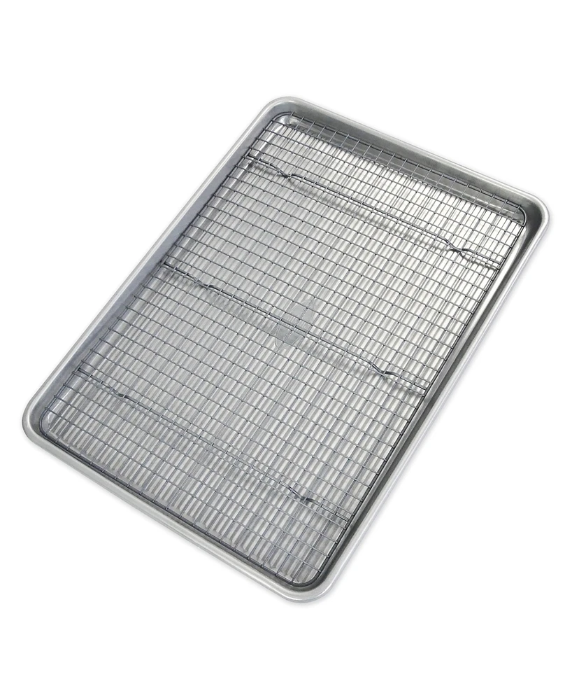 Usa Pan Non-Stick Aluminum 2 Piece Half Sheet Pan and Rack Set