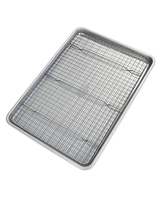 Usa Pan Non-Stick Aluminum 2 Piece Half Sheet Pan and Rack Set