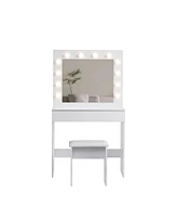 Slickblue Vanity Table with Large Lighted Mirror & Drawer Stylish Makeup Dressing Table