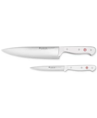 Wusthof Gourmet White 2-Piece Steel Chef's Knife Set