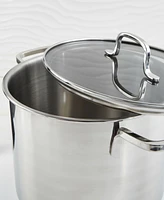 BergHOFF DiNA Helix Recycled 18/10 Stainless Steel 10" Stockpot 7qt., Glass Lid