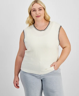 And Now This Trendy Plus Whip-Stitch Sweater Vest, Exclusively at Macy's