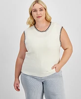 And Now This Trendy Plus Whip-Stitch Sweater Vest, Exclusively at Macy's