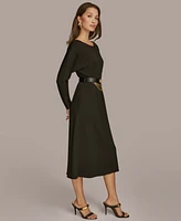 Donna Karan New York Women's Belted A-Line Dress