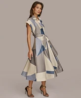 Donna Karan New York Women's Printed A-Line Shirtdress