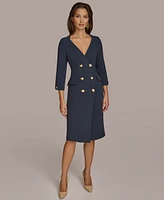 Donna Karan Women's 3/4-Sleeve Double-Breasted Blazer Dress