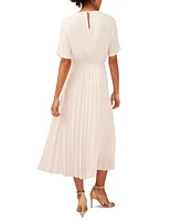 Msk Petite Pleated Dolman-Sleeve Midi Dress