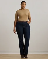 Lauren Ralph Plus Stretch Cotton Boatneck Tee