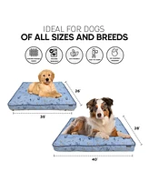 Paw & Decor Paws and Taupe Plaid Dog Bed, Plush Durable Pet Bed for Dogs, Orthopedic Sleeping Pad Pets