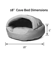 Details Pet Cave Bed, Calming Hooded Dog Bed with Pouch for Small Dogs and Cats