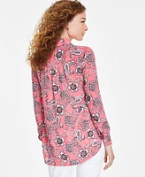 Jones New York Women's Printed Half-Placket Tunic Blouse, Created for Macy's