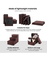 Home Base Dog Steps, Pet Stairs for Couch and Bed, Ramp Cats Dogs, Padded 3- Step Design Collapsible Foldable Storage