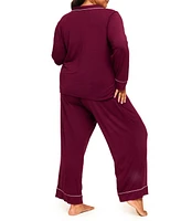 Adore Me Plus Matilde Long Sleeve & Pants Pajama Set