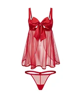 Adore Me Plus Bessima Babydoll & G-String Set Lingerie