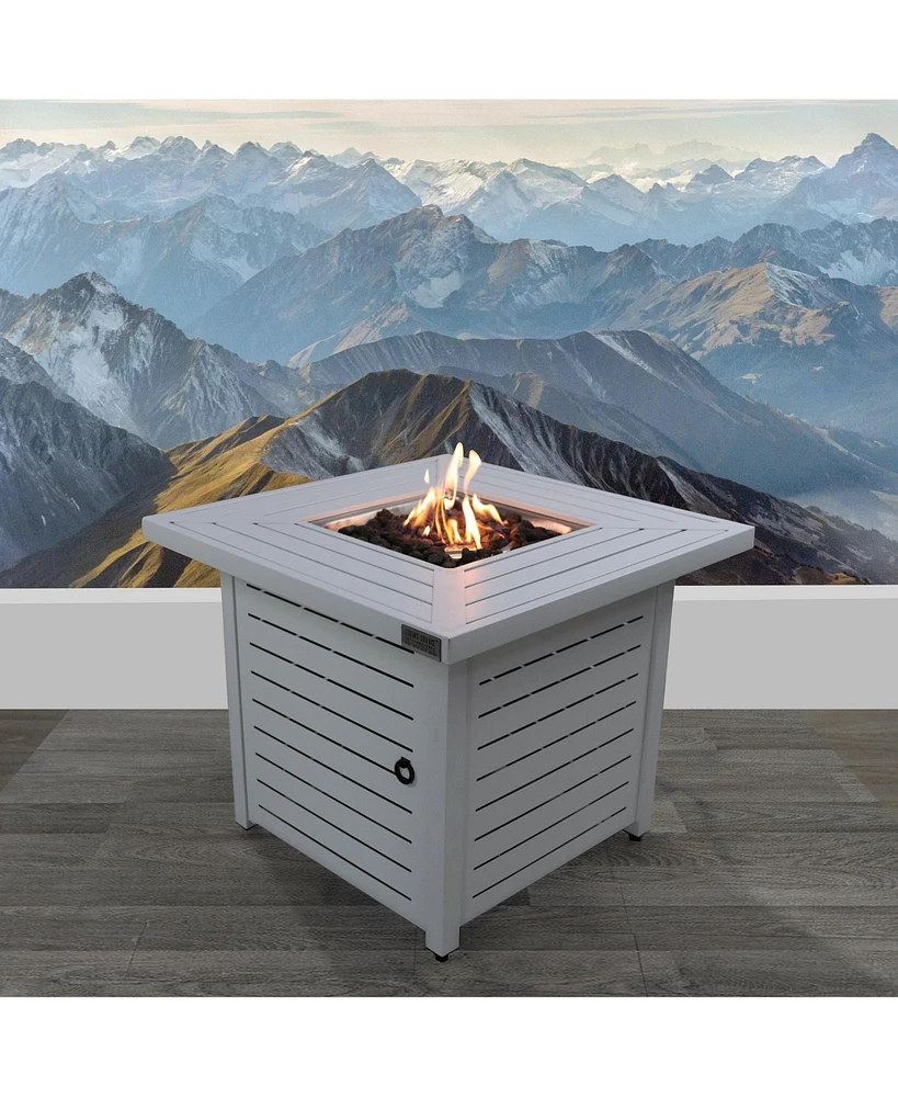 Mondawe 25" H x 30" W Steel Propane/Natural Gas Fire Pit Table
