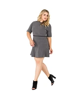 Standards & Practices Plus A-Line Suiting Zipper Mini Dress