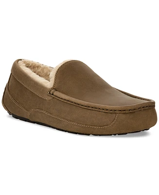 Ugg Men's Ascot Leather Plush-Lined Slipper