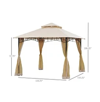 Slickblue 10ft x 10ft Outdoor Patio Gazebo Canopy Tent Beige-as (Swiship-Ship)(Prohibited by WalMart)