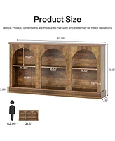 Tribesigns Farmhouse Console Table, 63-Inch Long Entryway Table with 3 Tier Storage, Wooden Rectangular Sofa Table Behind The Couch for Entrance, Hall