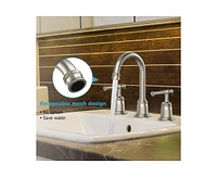 gaomon Classical 8 inch Bathroom Faucet with Pop Up Drain and Lead-Free Hose, Bathroom Faucets for Sink 3 Holes, 2