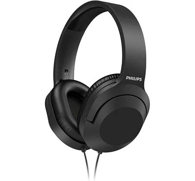 Philips Over-Ear Headphones Wired with 3.5mm Jack,Balanced Sound, Comfortable Design, Foldable for Portability, Black