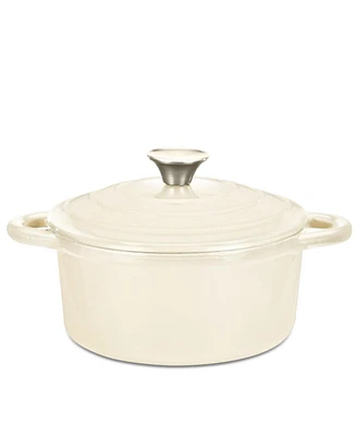 Hamilton Beach Enameled Cast Iron Dutch Oven Gray (3-Quart) | Cream Enamel Coating Pot with Lid Even Heat Distr