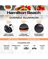 Hamilton Beach Aluminum Fry Pan 2pc Set 9 & 11 Inch with Riveted Fixed Handle, Nonstick Coating & T Box Packing, Ideal for Searing Sauteing, Easy to C