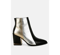 London Rag Stemon Three Tone Block Heel Boots