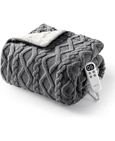 gaomon Tufted Sherpa Electric Heated Throw Blanket, 50" x 60"