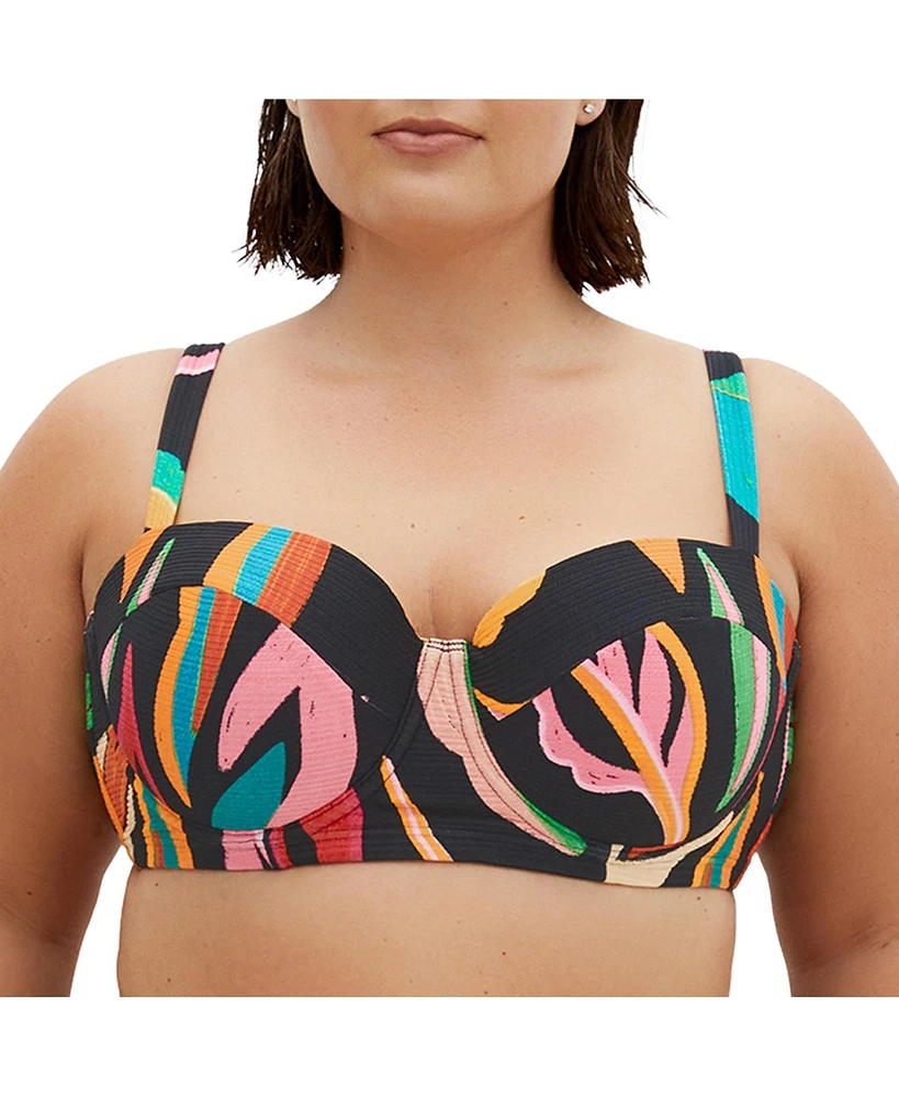 City Chic Plus Maui Print Underwire Bikini Top