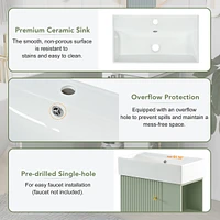 21.6" Black Bathroom vanity, Combo Cabinet, Bathroom Storage Cabinet, Single Ceramic Sink, Right side storage