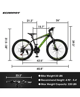 Simplie Fun 24 inch Mountain Bike Bicycle for Adults Aluminium Frame Bike Shimano 21-Speed with Disc Brake