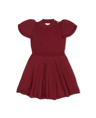 Hope & Henry Baby Girls Organic Double Flutter Sleeve Sweater Dress