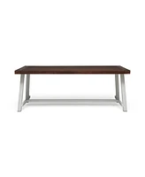 Carlisle Industrial Outdoor Dining Table: Modern Metal And Acacia Wood For 8