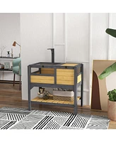 Streamdale Furniture Tortoise Habitat with Shelf Storage, Tortoise Enclosure with Weather Protection, Tortoise Gift Accessory, Reptile Enclosure with