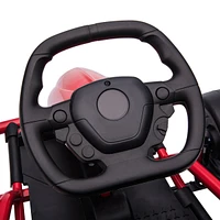 24V 8.1 Mph Electric Go Kart, Drifting Car Battery Powered Ride on Toy Outdoor with Slow Start, Music, Horn Honking and Safety Belt, for 8-12 Years Ol