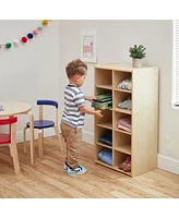 ECR4Kids Streamline 10 Cubby Tray Storage Cabinet, 5x2, Natural