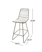 Modern Geometric Counter Stools With Water-Resistant Cushions (Set Of 2)