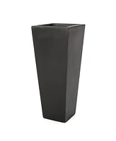 Streamdale Furniture 13" X 32.5" Outdoor Modern Mgo Cast Stone Planter, Black
