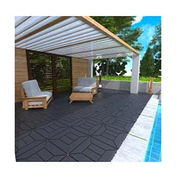 Simplie Fun New Style 12" Patio Deck Tiles, Diy Module Interlocking Decking Tiles Floor Tile