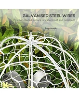 Garden Chicken Wire Cloche, 16" x 13" Stackable Animal Plant Protectors, 6 Pack of Metal Crop Cages to Keep Animals Out, White