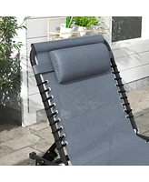 Simplie Fun Adjustable Mesh Chaise Lounge: Foldable, Breathable, and Customizable Comfort