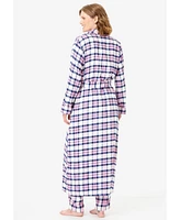 Dreams & Co. Plus Long Flannel Robe