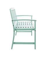 Simplie Fun Farmhouse-Style Acacia Wood Bench In Light Mint