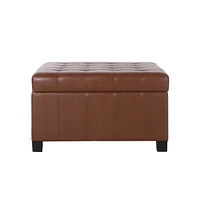 Luxurious Faux Leather Ottoman With Ample Storage And Soft-Close Hinges
