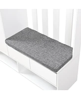 Contemporary 39.3" Wx70.8" H Hall Tree Storage with Cushioned Storage Bench, Multifunctional Hallway Shoe Cabinet with Pegboard, Modern Coat