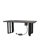 Streamdale Furniture Jett Dining Fire Table Top 40,000Btu Tank Outside