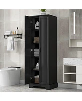 Storage Cabinet with Two Doors for Bathroom, Office, Adjustable Shelf, Mdf