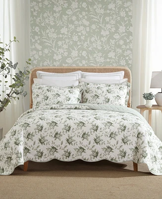 Laura Ashley Portland Floral Reversible 3-Pc. Quilt Set, King