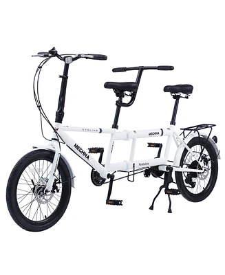 Simplie Fun Tandem bike, 20inch wheels, 2-seater, shimano 7 speed, foldable tandem adult beach cruiser